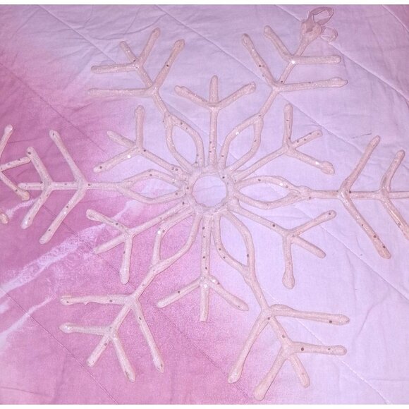 Mcm HUGE 2 18" White Glitter Snowflake Hanging Holiday Decorations Sturdy - Picture 3 of 9
